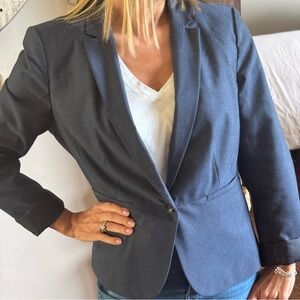 Ann Taylor Blue Blazer Classic Professional Design